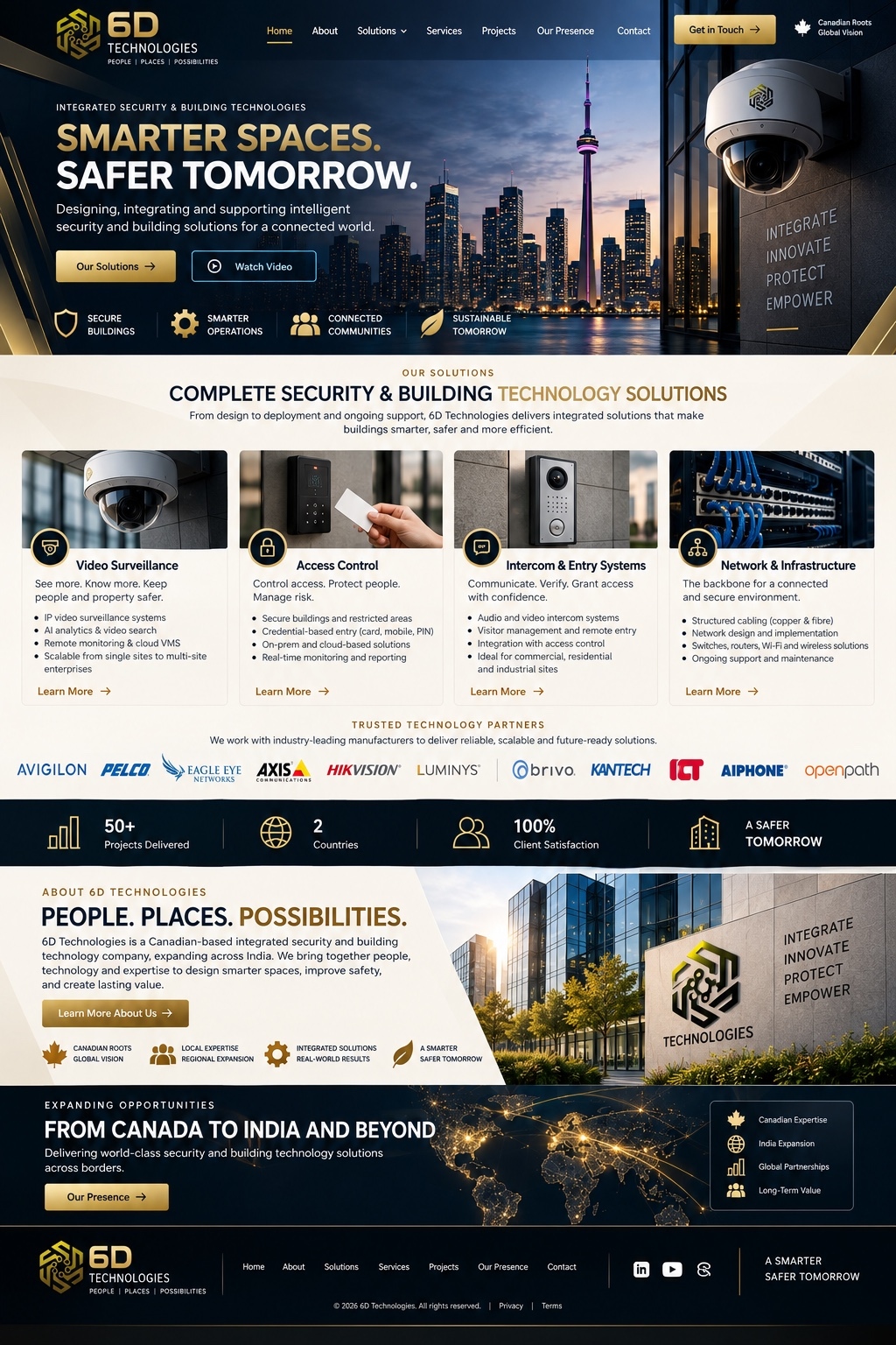 Approved 6D Technologies homepage layout
